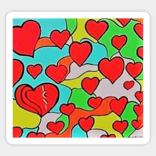 Corazones Rojos Sticker